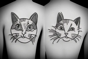 cat Outline minimalist tattoo idea