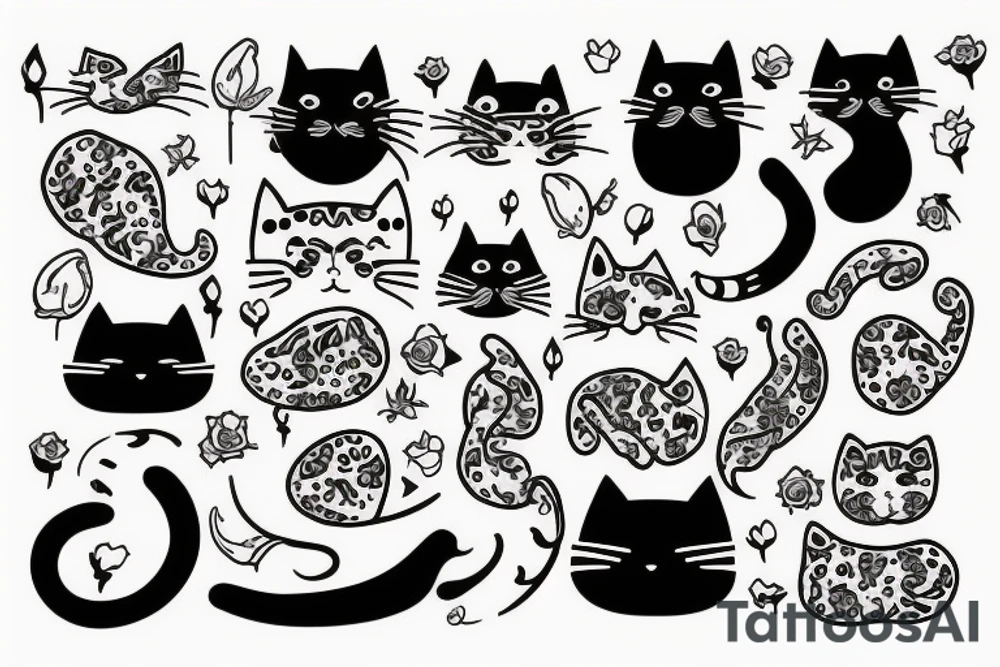 cat Outline minimalist tattoo idea