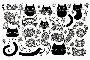 cat Outline minimalist tattoo idea