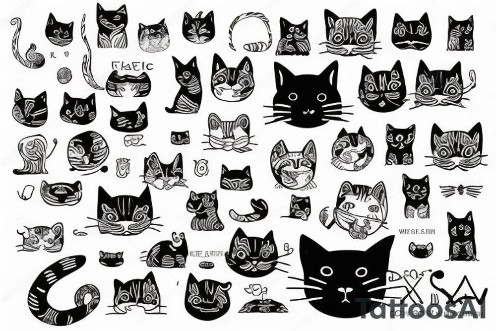 cat Outline minimalist tattoo idea