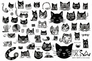 cat Outline minimalist tattoo idea
