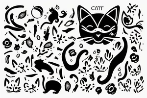 cat Outline minimalist tattoo idea