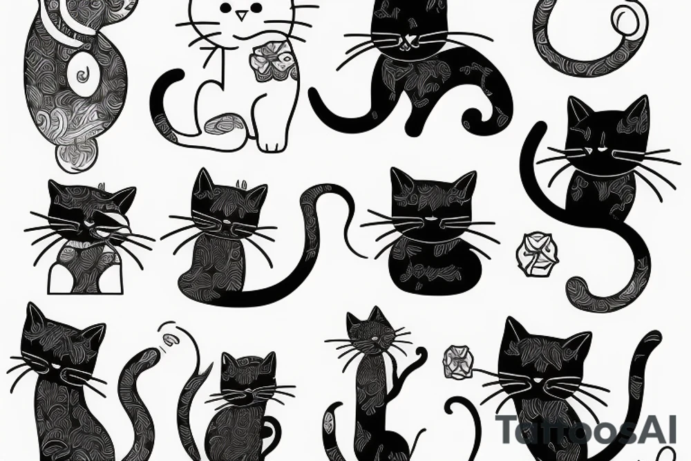 cat Outline minimalist tattoo idea