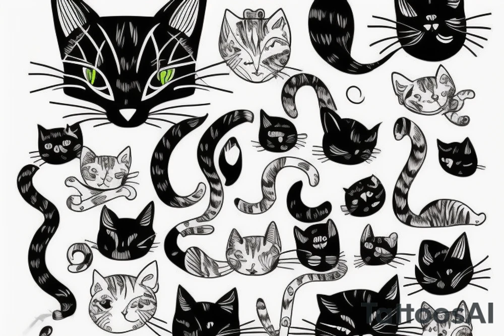 cat minimalist tattoo idea