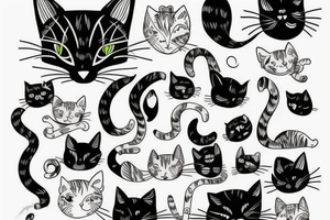 cat minimalist tattoo idea
