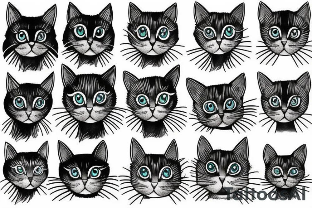 cat minimalist tattoo idea