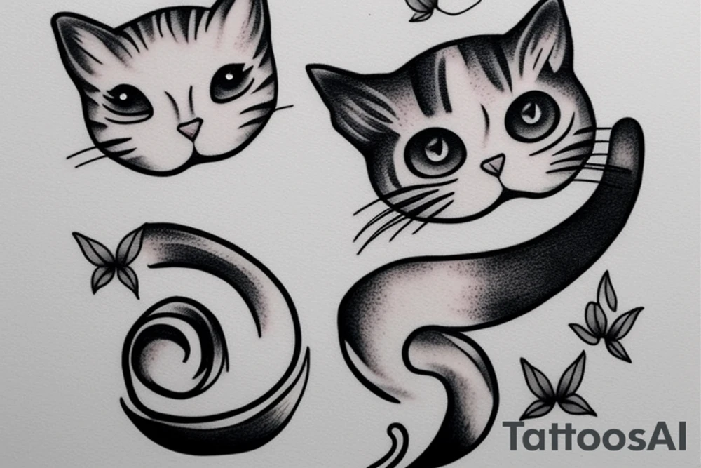 cat minimalist tattoo idea