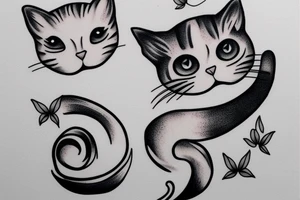 cat minimalist tattoo idea