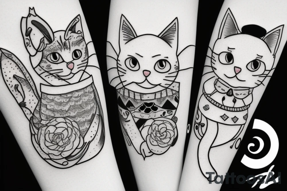 cat minimalist tattoo idea
