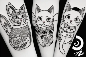 cat minimalist tattoo idea