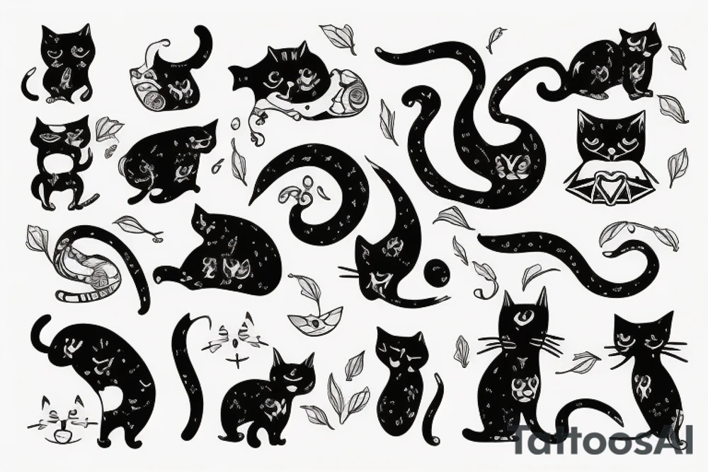 cat minimalist tattoo idea