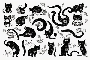 cat minimalist tattoo idea