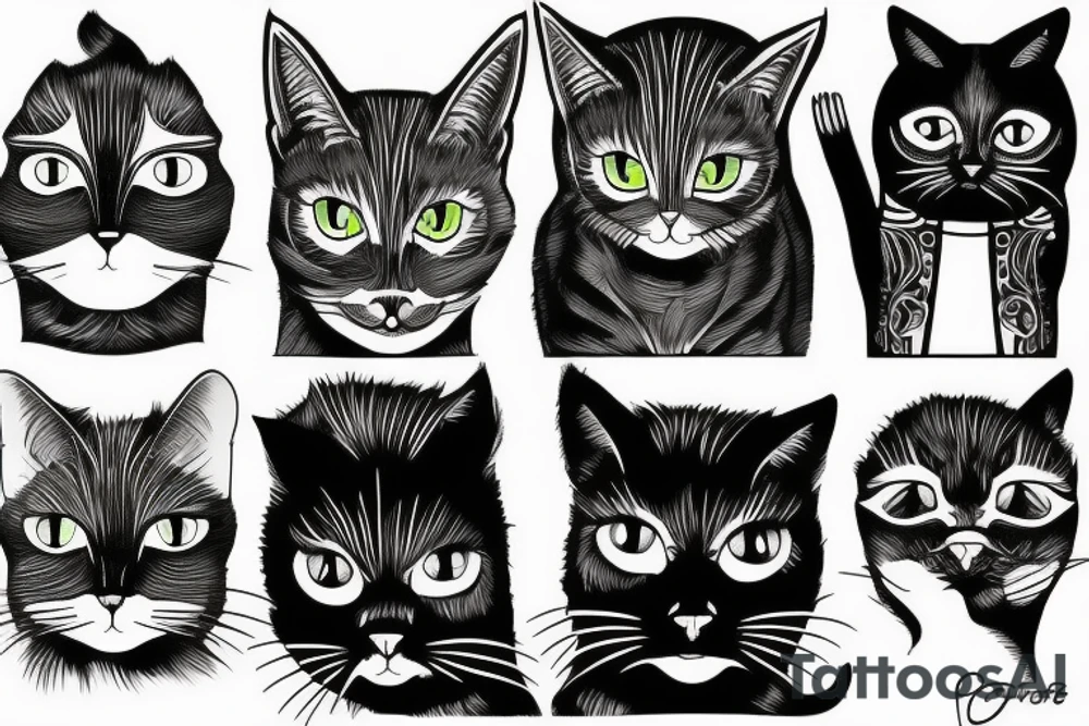 cat minimalist tattoo idea