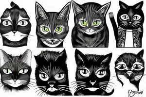 cat minimalist tattoo idea