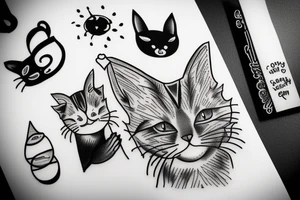 cat minimalist tattoo idea
