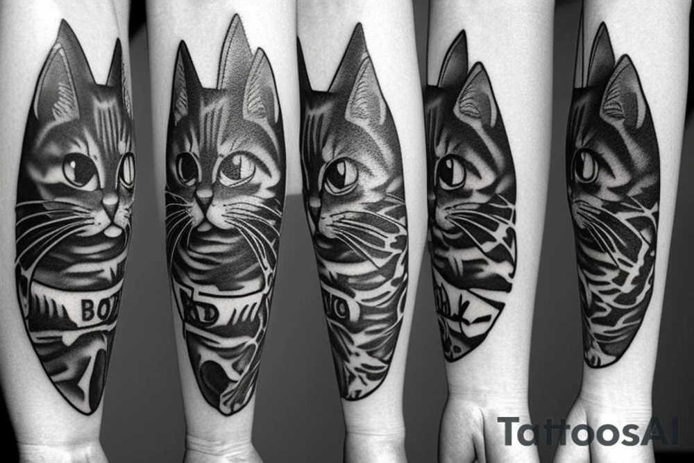cat minimalist tattoo idea