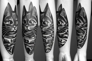 cat minimalist tattoo idea