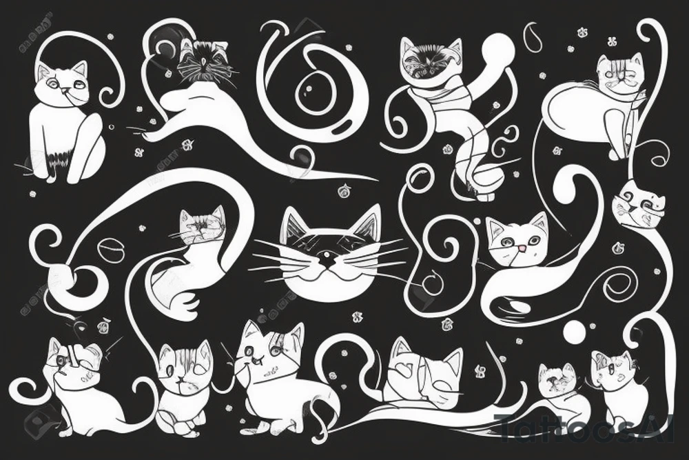 cat minimalist tattoo idea