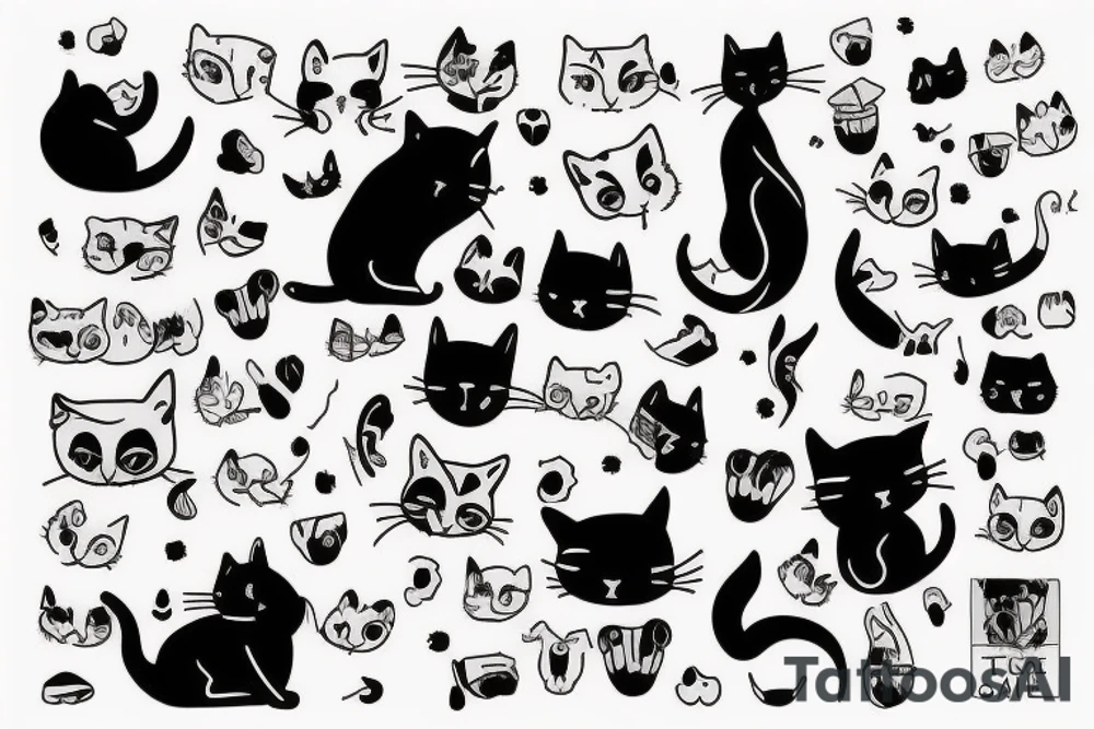 cat minimalist tattoo idea