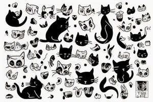 cat minimalist tattoo idea