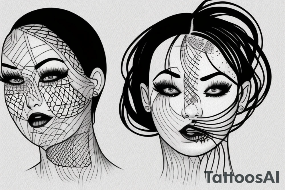One line face drawing tattoo idea