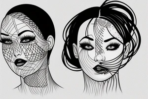 One line face drawing tattoo idea