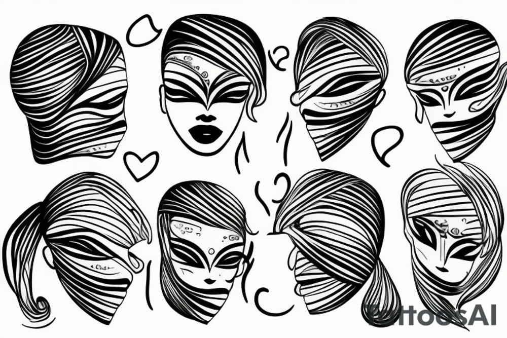 One line face drawing tattoo idea