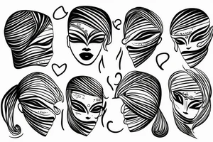 One line face drawing tattoo idea
