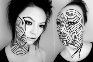 One line face drawing tattoo idea