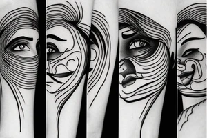 One line face drawing tattoo idea