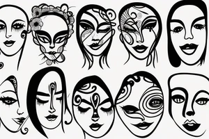 One line face drawing tattoo idea