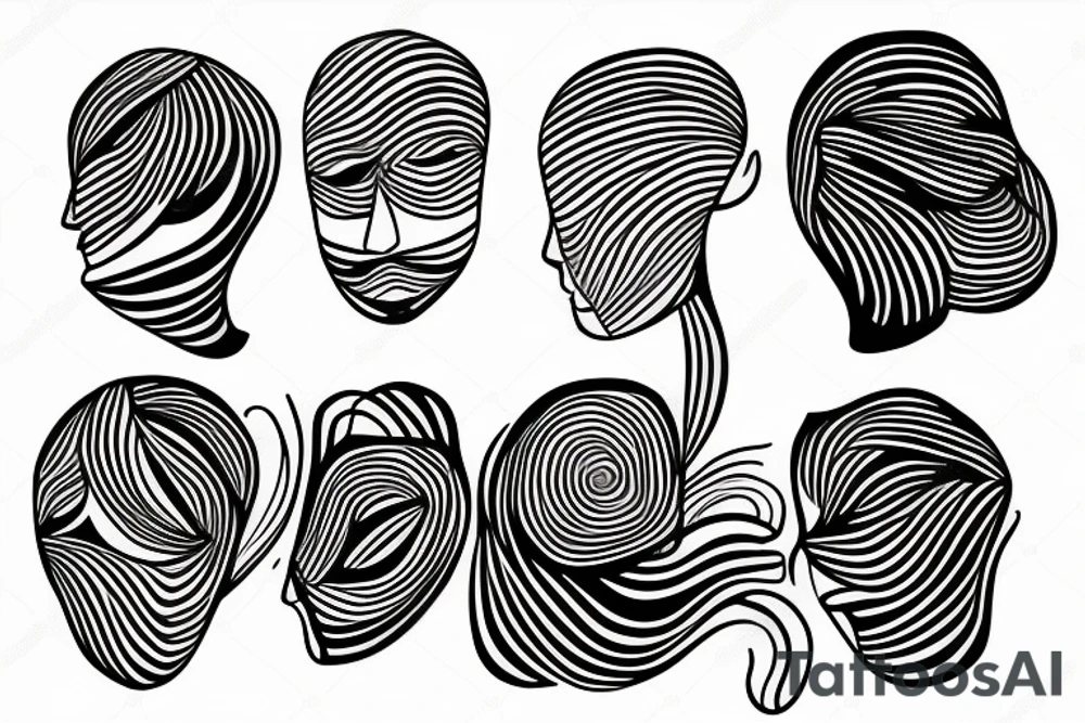 One line face drawing tattoo idea