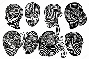 One line face drawing tattoo idea