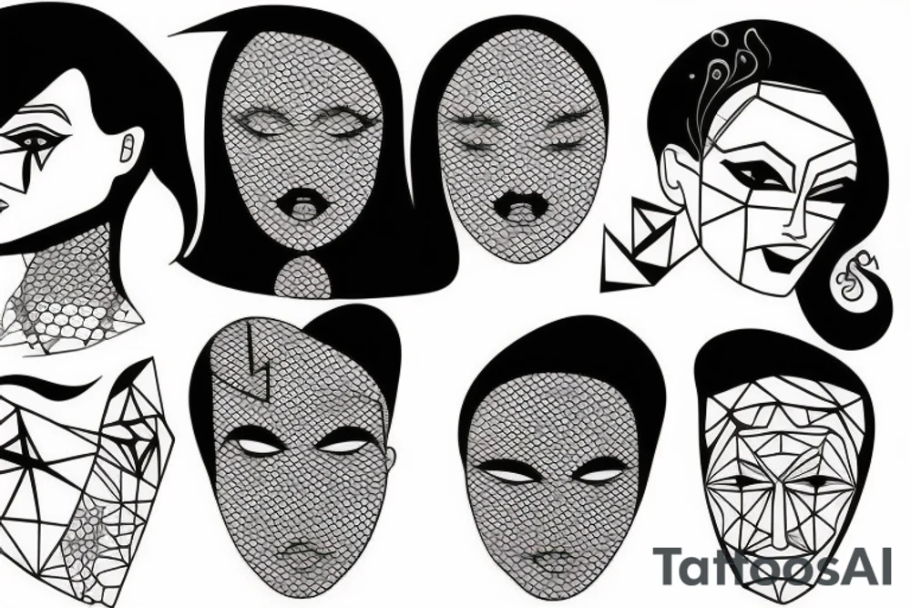 One line face drawing tattoo idea