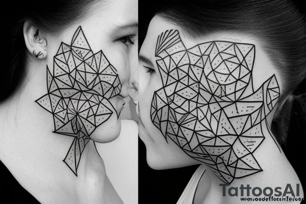 One line face drawing tattoo idea