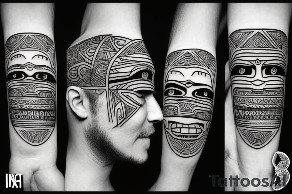 One line face drawing tattoo idea