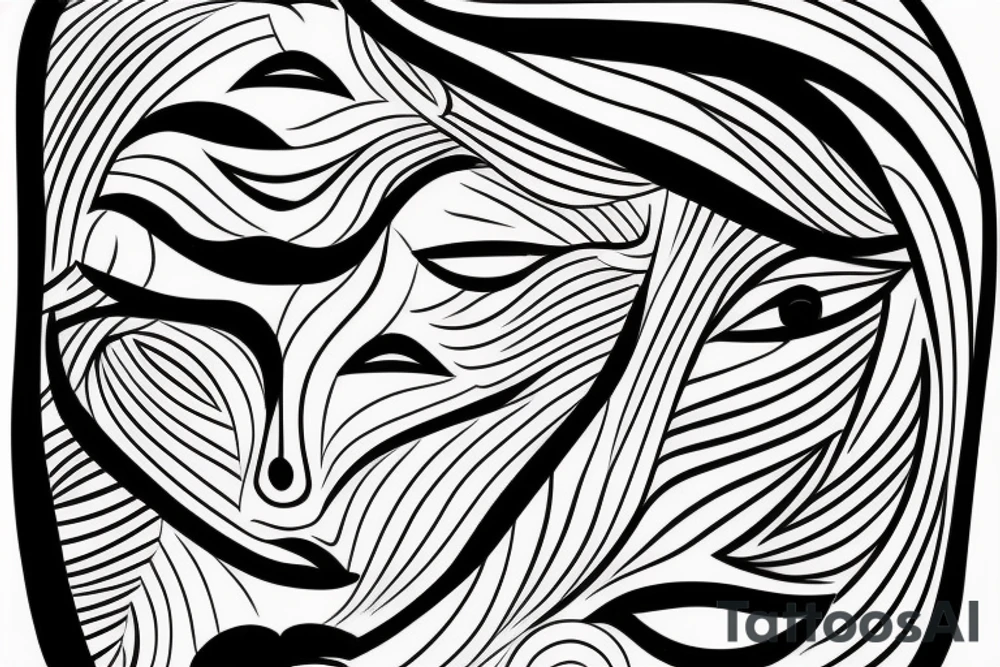 One line face drawing tattoo idea