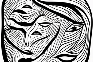 One line face drawing tattoo idea