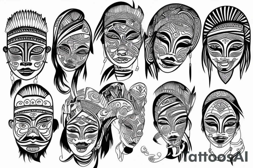 One line face drawing tattoo idea