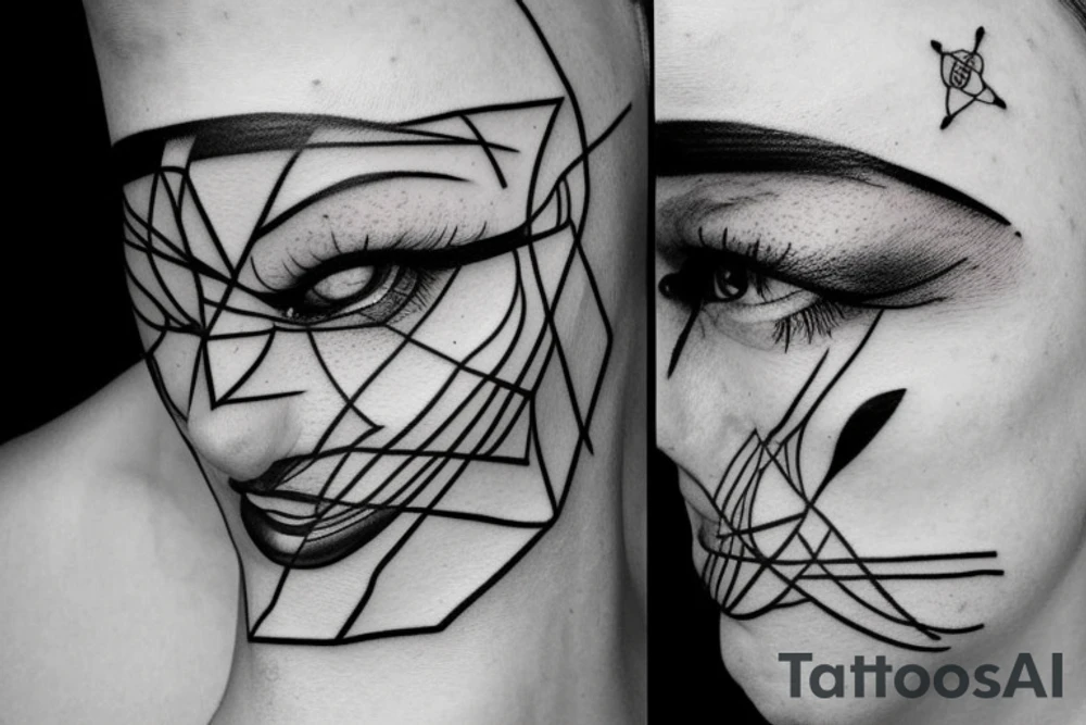 One line face drawing tattoo idea