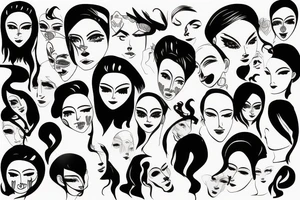 One line face drawing tattoo idea