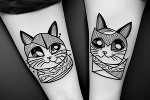 One line cat drawing tattoo idea