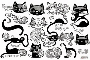 One line cat drawing tattoo idea