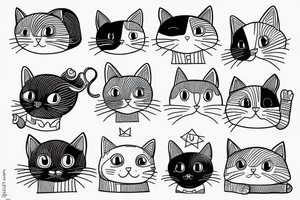 One line cat drawing tattoo idea