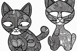 One line cat drawing tattoo idea