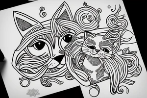 One line cat drawing tattoo idea