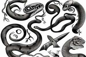 Snake and knife tattoo idea