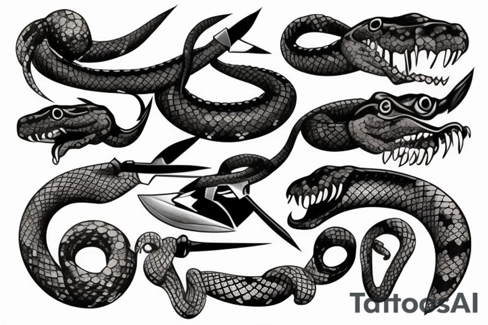 Snake and knife tattoo idea