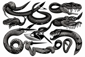 Snake and knife tattoo idea