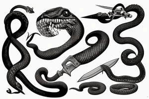 Snake and knife tattoo idea